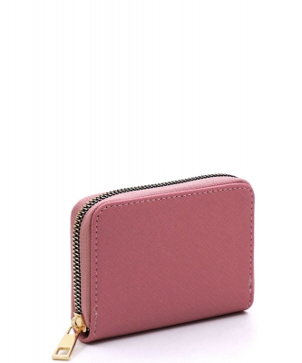 Saffiano Accordion Card Holder Wallet SA017 PINK